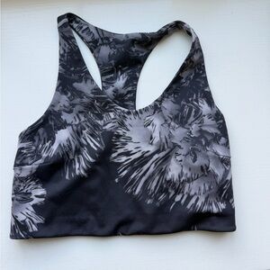 Zella Grey Floral Studio Lite Longline Sports Bra size S